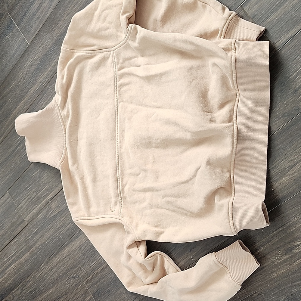 Zyia tan half zip pullover sweater with front pockets slightly crop style size S - Picture 5 of 8